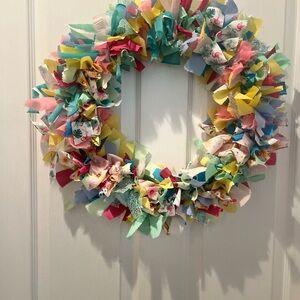 Colorful Handmade Fabric Wreath